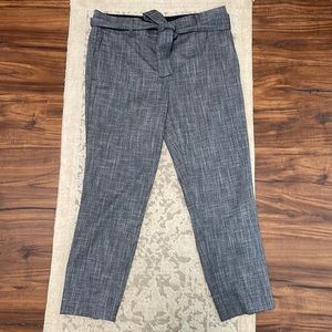 Ann Taylor, Size 10, blue/grey straight, slim fit work pant with belt.